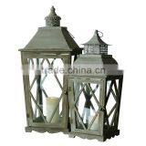 Wooden/Iron Lanterns With Wax Candle Set 2 Packing thumbnail-2