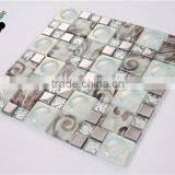 MB SMP23 Living Room Decor Stainless Steel Mix Glass Mosaic Tile Iridescent Mosaic Wall Tile thumbnail-3