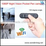 Mobille phone remote control full hd 1080P 720P mini pen cctv camcorder factory pen camera wifi