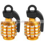 2PCS/a Set Grenade Car&Motorcycle Tire Tyre Air Valve Cap Universal Gold Cool thumbnail-1