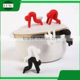 Multipurpose Eco Silicone Person Phone Tableware Raise up Anti Overflow Pot Lid Holder thumbnail-5