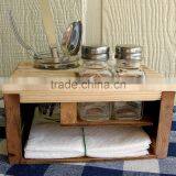 Kitchen Organizer - Picnic Table Caddy - Silverware Salt and Pepper Napkin Candle Holder thumbnail-1