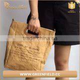 Eco Friendly Shoulder Strap Washable Kraft Paper Tote Bag Shoulder Bag thumbnail-3