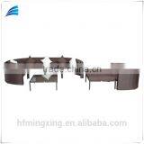 6-piece Outdoor Patio Resin Wicker Half-moon Shape Sectional Sofa Furniture Set thumbnail-1