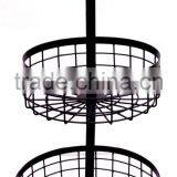 METAL BLACK COATED 2 TIER WEDDING FRUIT VEGETABLE GIFT BASKET thumbnail-2