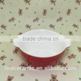 Red Stock Porcelain Ceramic Plates Dishes for Promotion thumbnail-2