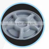 Round Plastic Food Cavity Tray With Dividers 6 Compartment