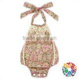New Design Infant Baby Summer Tassel Halter Maize Floral Baby Romper thumbnail-3