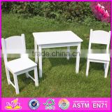 2016 new design home / school / kindergarten white kids wooden table and chairs W08G145