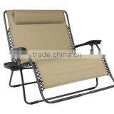 2 Person Folding Double Wide Patio Lounger Comfortable Double Relax Zero Gravity Chair thumbnail-6