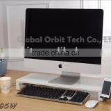 Monitor Computer Stand With USB Hubs & Plug, Tempered Glass thumbnail-2