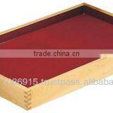 Hinoki Square Deep Red Colored Deli Tray Wooden Vat Both Sides Vat thumbnail-1