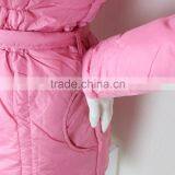 2016 Padding Ladys Winter Long Jacket With Fake Fur Hood thumbnail-4