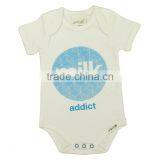 Organic 2017 Excellent Quality Plain and Printed Different Color Baby Bodysuits With New Design Short Sleeve Bodysuit for Babies thumbnail-1