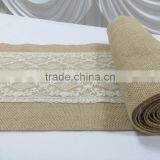 Burlap and Lace Table Runner Hessian Table Runner for Rustic Wedding Decoration thumbnail-4
