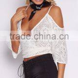 Hot Sale Woman Lace Tops Summer Latest Design Sexy Beachwear Lace Tops thumbnail-1