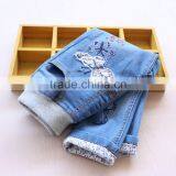 Floral Embroidery Girls Denim Trousers thumbnail-3