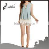 Sleeveless Tops Loose Tank Tops Wholesale Women With Woven Fabric thumbnail-1