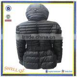 Custom Design Women Black Padding Coat With Hood thumbnail-2