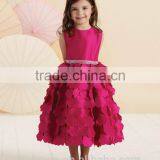 High Quality Satin Beaded Baby Gown Red Flower Girls Dresses thumbnail-2