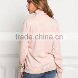 MGOO Customized Pink Distressd Hoodies For Ladies 100 Cotton Terry Tops Turtle Neck Long Sleeves Sweatshirts thumbnail-6