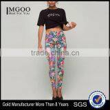 Flower Print Sublimation Print Fashion Leggings Polyester Spandex Strech Legging High Waist Foot Pants thumbnail-1