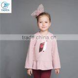 2017 Spring Fashion Sequins Pattern t Shirt With Pleated Hem Kids Party Wear thumbnail-1