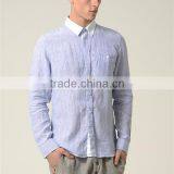 OEM Fashion Hemp T Shirts for Man Long Sleeve With Button Design thumbnail-1
