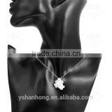 Fashion 925 Silver Flower Pendant Necklace thumbnail-3