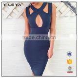 2017summer sexy bandage dress slim sleeveless halter club pencil dress for lady