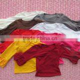 LY-087 Wholesale Persnickety Baby Girl Blank Shirt Lantern Sleeve Toddler Plain t Shirt Baby Clothing thumbnail-1