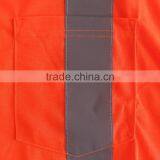 Manufacturer Mens High Visibility Orange Short Sleeve Chest Pocket Reflective Safety T-shirt thumbnail-5