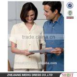 35% Cotton 65% Polyester Tailored Collar Short Sleeve Women's Work Shirt thumbnail-1