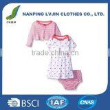 100% Cotton Baby Girls' Cardigan and Dress Set thumbnail-1