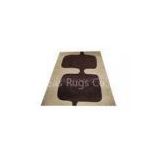 Modern Acrylic Beige / Chocolate Area Rug, Hand-tufted Home, Hotel, Bedroom Rugs