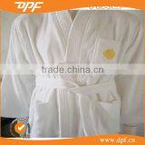 2016 Hot Selling 100% Cotton Embroidery Terry White Hotel Robe. thumbnail-1