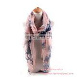 Wholesale Fashion Flowers Printed Joker Tippet Voile Scarf thumbnail-3