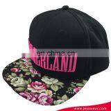 100% Acrylic Simple Snapback Cap Fashionable Floral Snapback Hat thumbnail-2