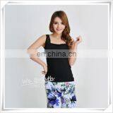 Lace Trim Square Neck Tank Top Bamboo Fiber Ladies Sleeveless Vest thumbnail-6