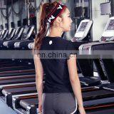 2017 New Design Fashion Slim Fit Gym Fitness Blank Dry Fit Women t Shirt thumbnail-2