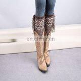 Trendy Knitted Tassel Boot Socks Printed Stripe Boot Cuff thumbnail-3