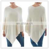 Wholesale Ladies Knitted long sleeve sweater fashion Solid Color Soft Wool Sweater Poncho