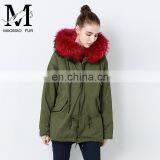 2016 Top Selling Fashion European Outwear Warm Raccoon Fur Collar Hood Winter Jacket Parka thumbnail-3