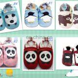 Newborn Baby Shoes Cow Leather Soft Sole Loafers Hot Pink Cherry Pattern thumbnail-3