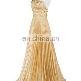 Grace Karin Long Gold Evening Dresses Special Occasion Women Pleat Satin Evening Gowns One Shoulder Prom Party Dress CL6033 thumbnail-2