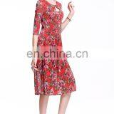 2017 Wholesale Lace Print Dress for Lady Retro Dress Summer thumbnail-6