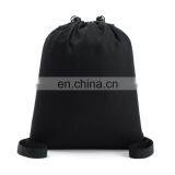 Custom Black Canvas Glitter Drawstring Duffle Backpack Bag thumbnail-3