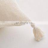 RAWHOUSE White Black Gray Blue Knitted Pillow Case Cushion Cover With Tassels thumbnail-2