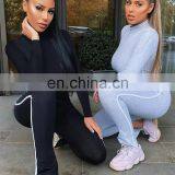 Women Fitness Yoga Jumpsuit Ladies Bodycon Long Yoga Jumpsuit Women Fitness Wear With Zipper Sportswear Jumpsuit thumbnail-2