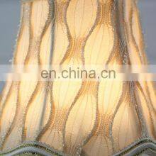 Home Decor Modern Round Fabric Shade Aluminium USB Charging Port Bedroom Bedside Table Lamp thumbnail-2